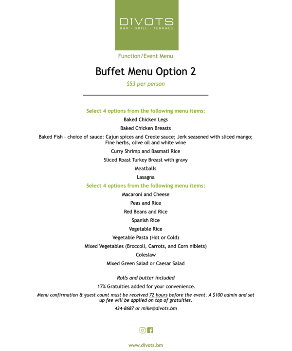 Buffet Menu Option 2